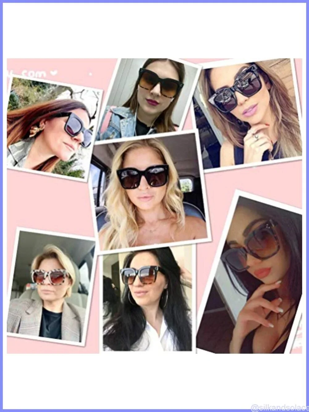 Oversized Retro Square UV400 Sunglasses Full-Frame Wrap Around